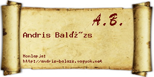 Andris Balázs névjegykártya