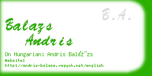 balazs andris business card